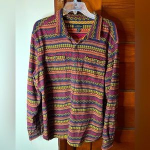 MultiColor Tribal Print Vintage Button Up
